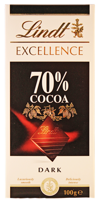 Picture of LINDT 70% COCOA DARK CHOCOLATE 100g