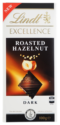 Picture of LINDT ROASTED HAZELNUT DARK CHOCOLATE 100g
