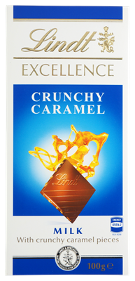Picture of LINDT CRUNCHY CARAMEL MILK CHOCOLATE 100g