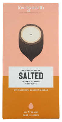 Picture of LOVINGEARTH ORGANIC SALTED CARAMEL CHOCOLATE 80g