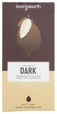 Picture of LOVING EARTH DARK CHOCOLATE 72% CACAO 80g