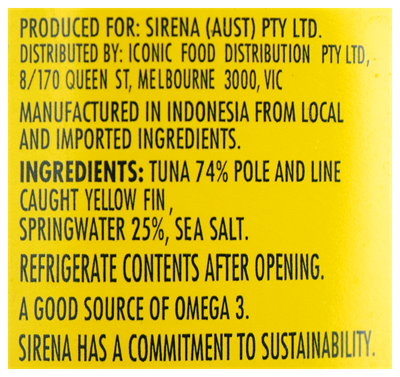 Picture of SIRENA TUNA IN SPRINGWATER 95g
