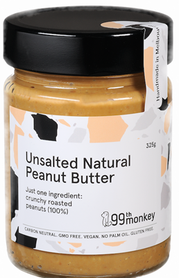 Picture of 99th MONKEY UNSALTED NATURAL PEANUT BUTTER 325G