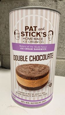 Picture of PAT AND STICK'S DOUBLE CHOCOLATE ICE CREAM SANDWICH 4 PACK