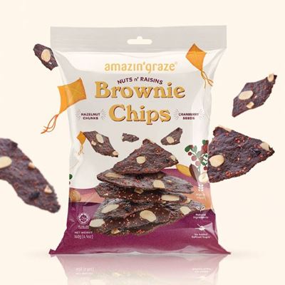 Picture of AMAZING GRAZE  NUT N RAISIN BROWNIE CHIPS 140G