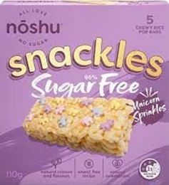 White's IGA Bli Bli - Noshu 96% Sugar Free Snackles Bars Unicorn Sprinkles  110g